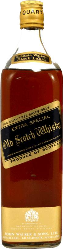 Free Shipping | Whisky Blended Johnnie Walker Black Label American Quart Collector's Specimen 1970's United Kingdom 75 cl