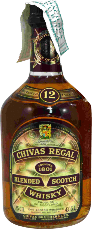 Kostenloser Versand | Blended Whisky Chivas Regal Escudo Dorado — Goldfarben Großbritannien 12 Jahre 75 cl Sammlerstück Nicht zum Verzehr Geeignet