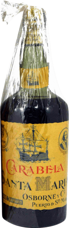 Envio grátis | Brandy Conhaque Osborne Carabela Santa María en Caja de Madera Espécime de Colecionador década de 1970 Grande Reserva Reino Unido 75 cl