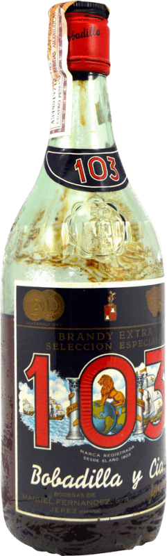 Spedizione Gratuita | Brandy Bobadilla y Cia. 103 Etiqueta Negra Esemplare da Collezione anni '70 Spagna 75 cl