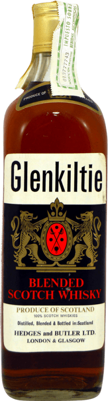 Envoi gratuit | Blended Whisky Hedges and Butler Glenkiltie Spécimen de Collection années 1970's Royaume-Uni 75 cl