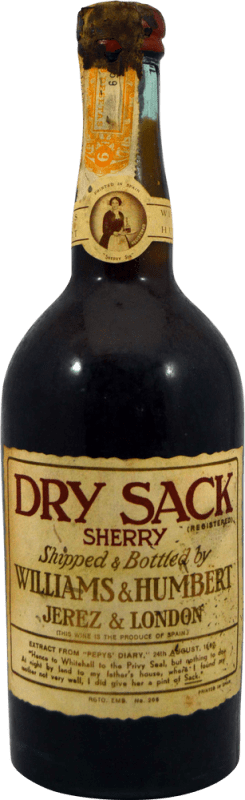 免费送货 | 强化酒 Williams & Humbert Sherry Dry Sack 珍藏版 1970 年代 干 西班牙 75 cl