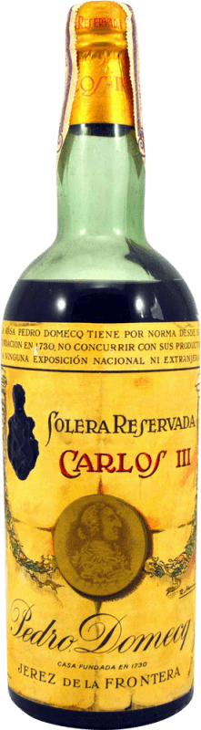 Envio grátis | Brandy Conhaque Pedro Domecq Fundador Carlos III 1970's Espécime de Colecionador Espanha 75 cl