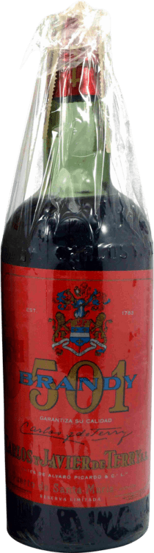 82,95 € | Brandy Carlos y Javier de Terry 501 1970's Red — Edizione Rossa Spagna 75 cl Esemplare da Collezione Non Idoneo al Consumo