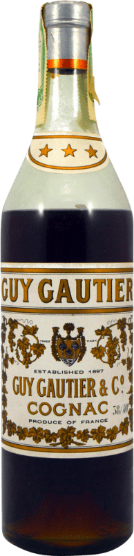 Spedizione Gratuita | Cognac Guy Gautier 3 Estrellas Esemplare da Collezione anni '70 A.O.C. Cognac Francia 75 cl