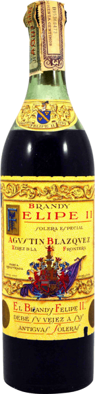 免费送货 | 白兰地 Agustín Blázquez Felipe II Solera Especial 珍藏版 1970 年代 西班牙 75 cl