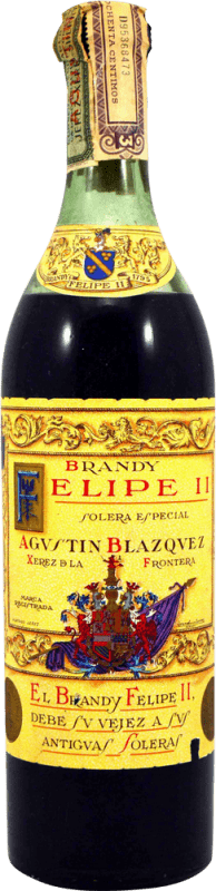 73,95 € | Brandy Agustín Blázquez Felipe II Solera Especial Collector's Specimen 1970's Spain 75 cl