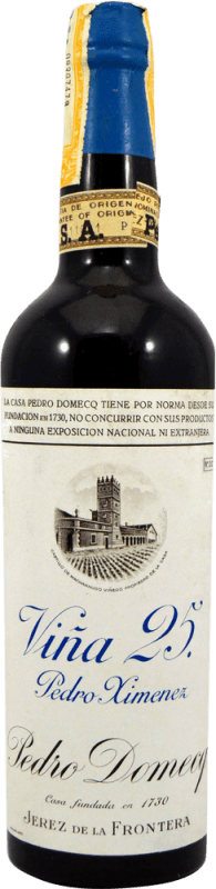 55,95 € | Крепленое вино Pedro Domecq PX Viña 25 Botella sin Merma Коллекционный образец 1970-х гг Испания 75 cl