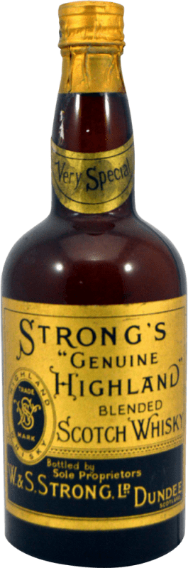 Envoi gratuit | Blended Whisky Strong's Genuine Highland Spécimen de Collection années 1960's Royaume-Uni 75 cl