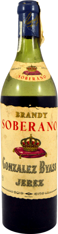 Envio grátis | Brandy Conhaque González Byass Soberano 1960's Espanha 70 cl Exemplar de colecionador Não Próprio para Consumo