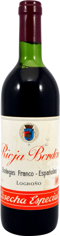 29,95 € Free Shipping | Red Wine Bodegas Franco Españolas Bordón 1970's Special, Cosecha — Harvest Crianza — Aged D.O.Ca. Rioja Collector's Item Not for Consumption