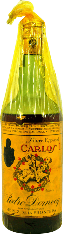 Envio grátis | Brandy Conhaque Pedro Domecq Fundador Carlos I Tapón de Rosca 1970's Espécime de Colecionador Espanha 75 cl