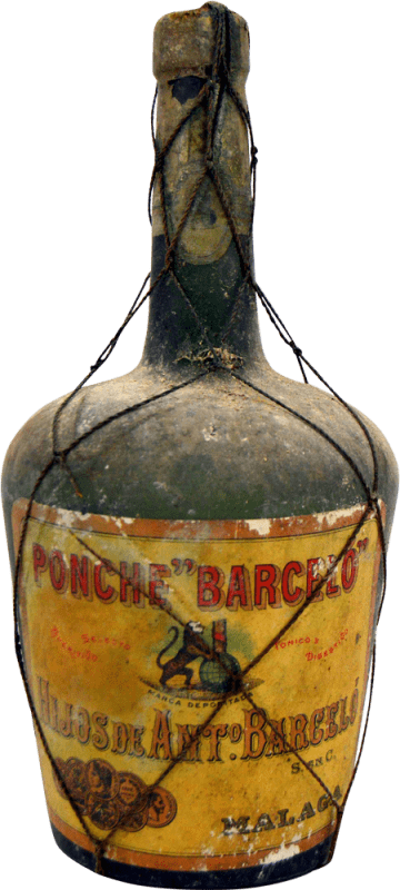 免费送货 | 利口酒 Hijos de Antonio Barceló Ponche Botella Ancha 珍藏版 1930 年代 法国 75 cl