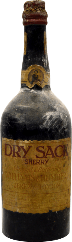 Envoi gratuit | Vin fortifié Williams & Humbert Dry Sack Etiqueta Deteriorada Spécimen de Collection années 1940's Sec Espagne 75 cl