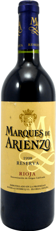 22,95 € | Vino Tinto Marqués de Arienzo Reserva D.O.Ca. Rioja La Rioja España 75 cl Ejemplar Coleccionista No Apto para Consumo