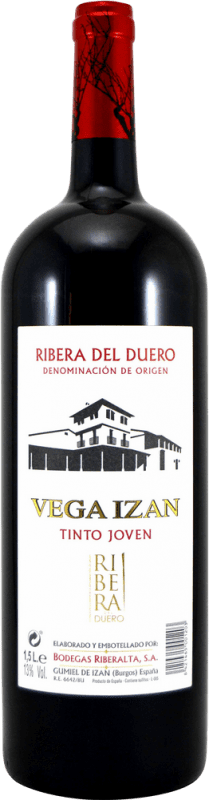 Envio grátis | Vinho tinto Riberalta Vega Izán Jovem D.O. Ribera del Duero Castela e Leão Espanha Tempranillo Garrafa Magnum 1,5 L