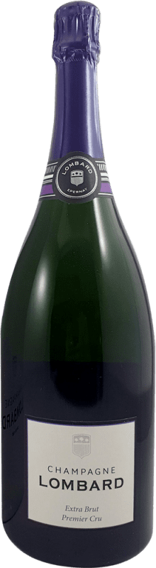 Envoi gratuit | Blanc mousseux Lombard Premier Cru Extra- Brut A.O.C. Champagne Champagne France Pinot Noir, Chardonnay, Pinot Meunier Bouteille Magnum 1,5 L