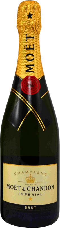 52,95 € | Espumante branco Moët & Chandon Edição Limitada com Caixa de Natal A.O.C. Champagne Champagne França Pinot Preto, Chardonnay, Pinot Meunier 75 cl