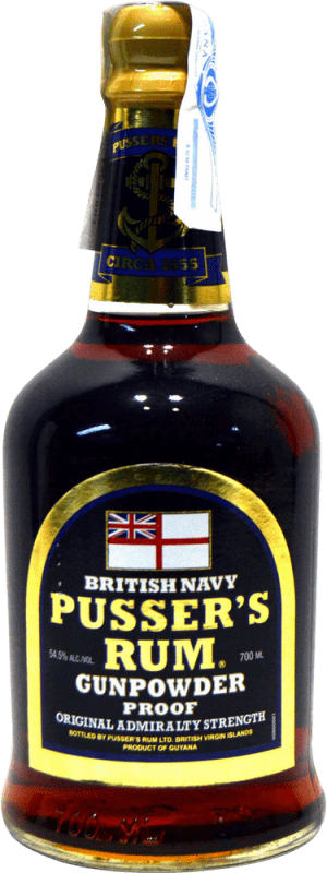 Spedizione Gratuita | Rum Pusser's Rum Gunpowder Proof 54.5º Navy Strength — Grado da Botte Guyana 70 cl