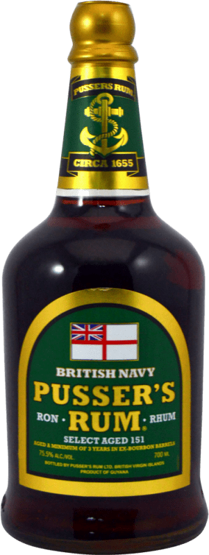 34,95 € | Rum Pusser's Rum 151 Overproof Selezione Barrel Aged — Invecchiato in Botte Guyana 70 cl