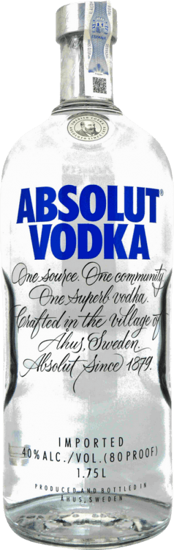 38,95 € | Vodka Absolut Suecia Botella Especial 1,75 L