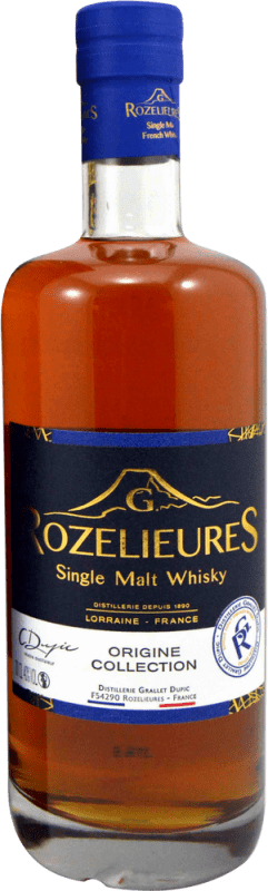 Kostenloser Versand | Single Malt Whisky Grallet Dupic Rozelieures Origine Collection — Kollektion Frankreich 70 cl