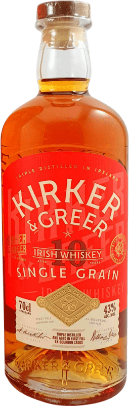 Free Shipping | Whisky Single Malt Kirker Greer Single Grain Irish Ireland 10 Years 70 cl