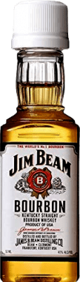 26,95 € Envío gratis | Caja de 10 unidades Whisky Bourbon Jim Beam White Blanco Botellín Miniatura 5 cl