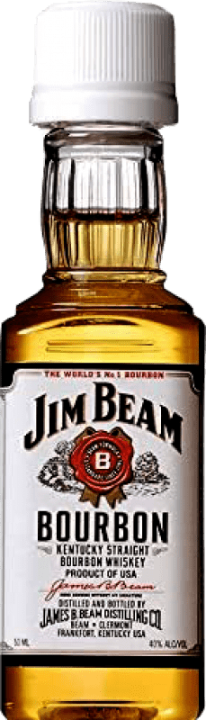 Free Shipping | 10 units box Whisky Bourbon Jim Beam White United States Miniature Bottle 5 cl