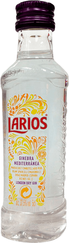 Envio grátis | Caixa de 20 unidades Genever Gin Larios Espanha Garrafa Miniatura 5 cl Envio grátis | Caixa de 20 unidades Genever Gin Larios Espanha Garrafa Miniatura 5 cl