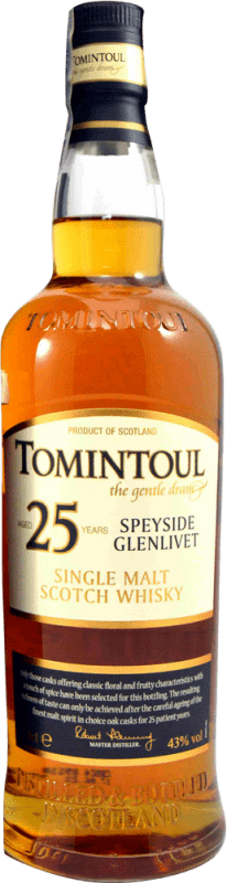 Kostenloser Versand | Whiskey Single Malt Tomintoul Großbritannien 25 Jahre 70 cl