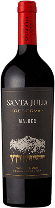 Envoi gratuit | Vin rouge Santa Julia Réserve I.G. Mendoza Uco Valley Argentine Malbec 75 cl