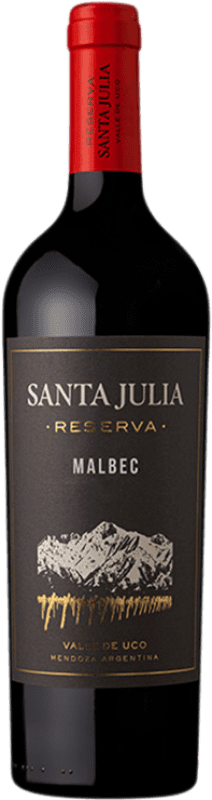 11,95 € | Red wine Santa Julia Reserve I.G. Mendoza Uco Valley Argentina Malbec 75 cl