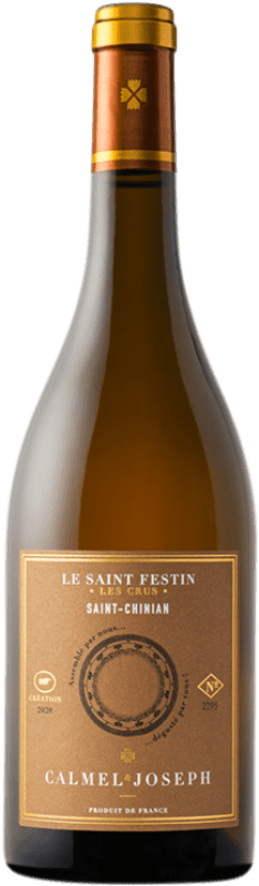 Бесплатная доставка | Белое вино Calmel & Joseph Le Saint Festin Saint-Chinian Blanc Occitania Франция Grenache White, Roussanne, Viognier, Rolle 75 cl