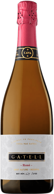 Envío gratis | Espumoso rosado Gatell Rosé Brut Nature D.O. Cava Cataluña España Garnacha, Pinot Negro 75 cl