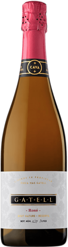 Envoi gratuit | Rosé mousseux Gatell Rosé Brut Nature D.O. Cava Catalogne Espagne Grenache, Pinot Noir Biologique 75 cl