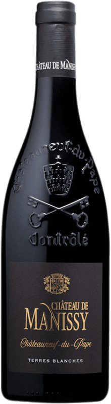 Free Shipping | Red wine Château de Manissy Terres Blanches A.O.C. Châteauneuf-du-Pape Provence France Grenache Organic 75 cl