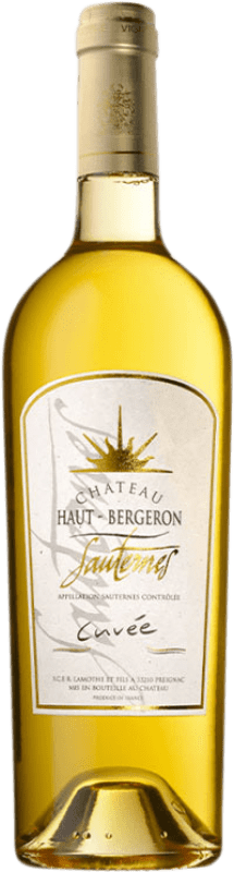 Envío gratis | Vino blanco Château Haut-Bergeron Cuvée 113 Dulce A.O.C. Sauternes Burdeos Francia Sémillon Media Botella 37 cl