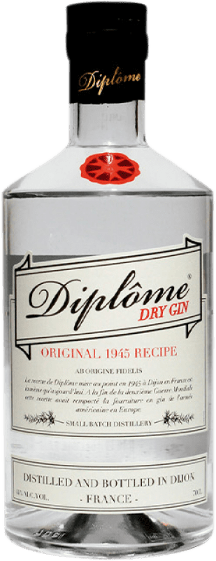 Бесплатная доставка | Джин Diplôme Gin Dry Франция 70 cl