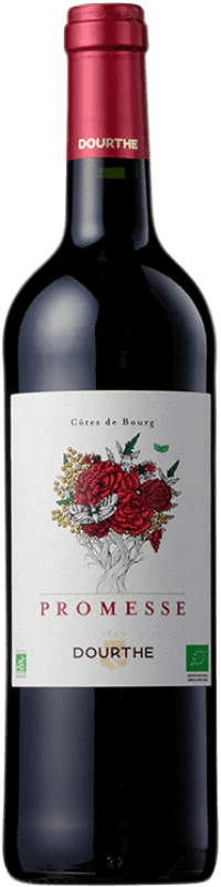 Free Shipping | Red wine Dourthe Promesse A.O.C. Côtes de Bordeaux Bordeaux France Merlot Organic 75 cl