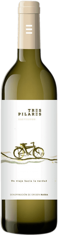 Envío gratis | Vino Blanco Tres Pilares D.O. Rueda Castilla y León España Sauvignon 75 cl