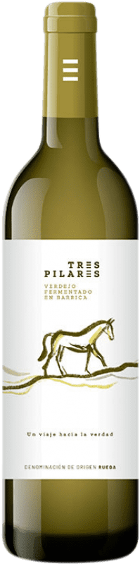 Envoi gratuit | Vin blanc Tres Pilares Fermentado en Barrica Crianza D.O. Rueda Castille et Leon Espagne Verdejo 75 cl