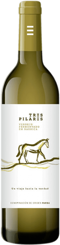 Envío gratis | Vino Blanco Tres Pilares Fermentado en Barrica D.O. Rueda Castilla y León España Verdejo 75 cl