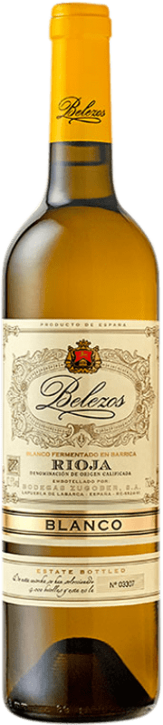 Envío gratis | Vino blanco Zugober Belezos Blanco Fermentado en Barrica Crianza D.O.Ca. Rioja País Vasco España Viura 75 cl