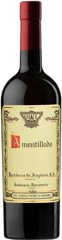 49,95 € Envio grátis | Vinho Generoso Fortificado Argüeso 1822 Fundacional Solera, Amontillado D.O. Jerez-Xérès-Sherry Garrafa Medium 50 cl