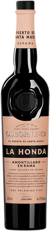 91,95 € Envio grátis | Vinho Generoso Fortificado Osborne La Honda Amontillado, Fino en Rama — Não Filtrado D.O. Jerez-Xérès-Sherry Garrafa Medium 50 cl