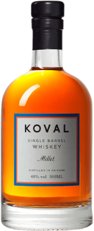 Envío gratis | Whisky Blended Koval Millet Single Barrel Estados Unidos Botella Medium 50 cl