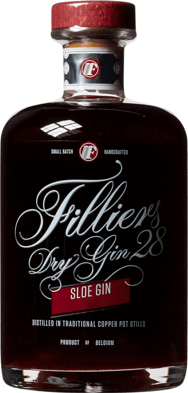 Free Shipping | Gin Gin Filliers Sloe Dry Gin 28 Belgium Medium Bottle 50 cl