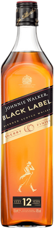 43,95 € | Купажированный виски Johnnie Walker Black Label Sherry Finish Шотландия Объединенное Королевство 12 Лет 70 cl
