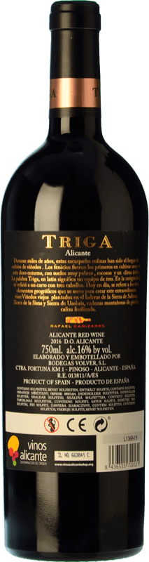 37,95 € | Red wine Volver Triga Crianza D.O. Alicante Levante Spain Monastrell Bottle 75 cl